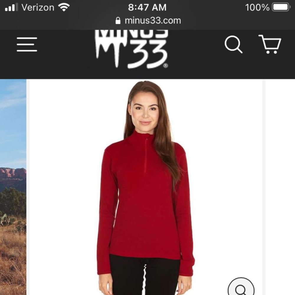 Minus 33 Red Women's M Sequoia 1/4 Zip NWOT